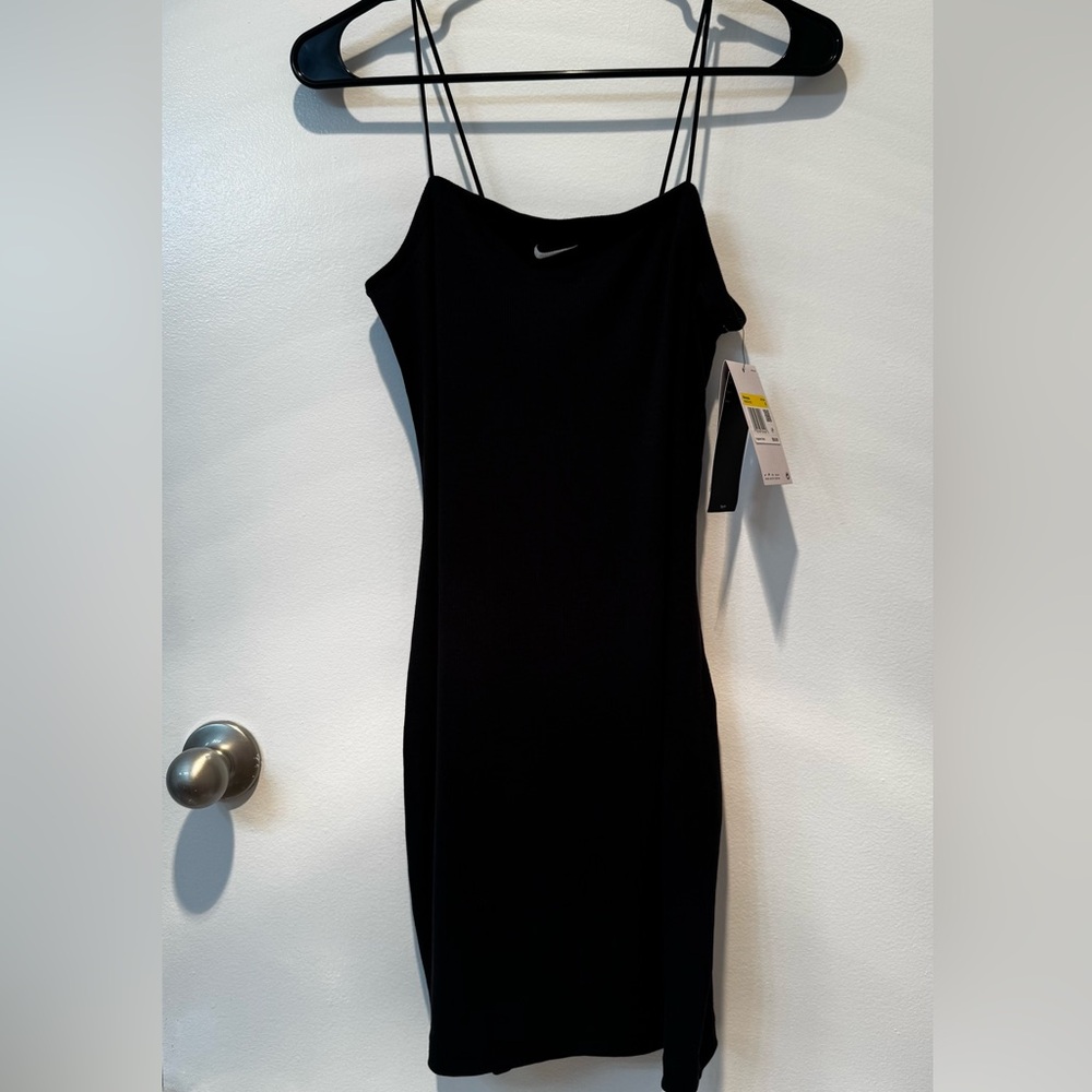 Nike Sportswear Chill Knit Women's Tight Mini-Rib Tank Dress in Black - Picture 10 of 15